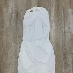Elegant White Halter Dress